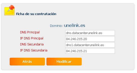 Modificación DNS para sus dominios.