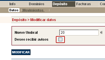 No recibir avisos