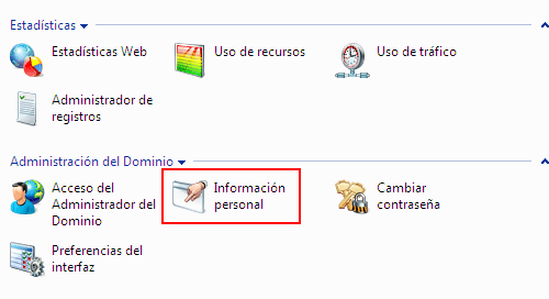 Información personal del dominio Plesk 9 Información personal del dominio Plesk 9