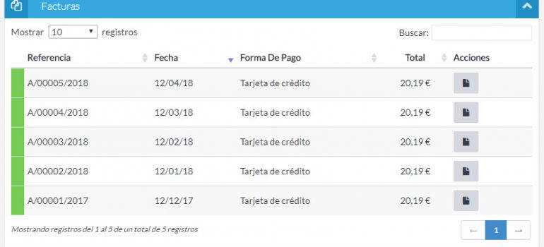 Consulta las facturas de un producto determinado desde tu Extranet de Cliente