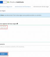 Añade IPs a la lista negra de cPHulk desde el WHM de cPanel