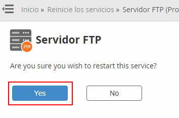 Reiniciar FTP