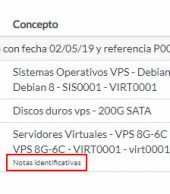 Muestra las notas de los productos en tus facturas
