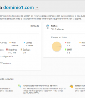 Consultar el espacio ocupado por un dominio en Plesk