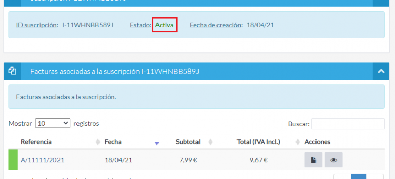Cancelar una suscripción de PayPal desde tu Extranet de Cliente