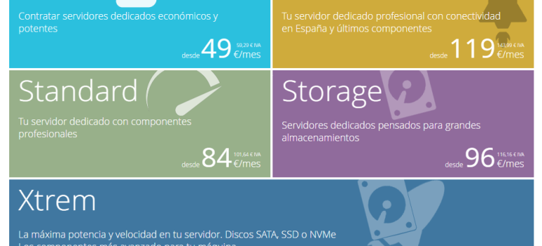 Renovamos todas las gamas de servidores dedicados